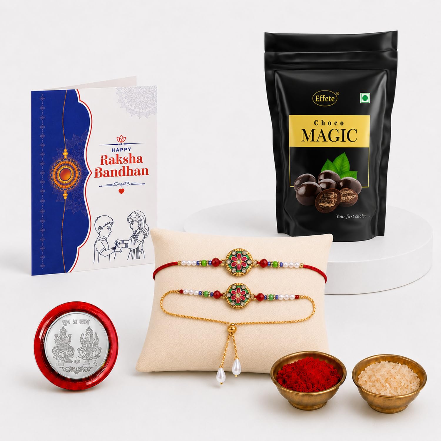 Rakhi for Brother with Chocolate Magic - Rakshabandhan Gift Set, Pack of 5
