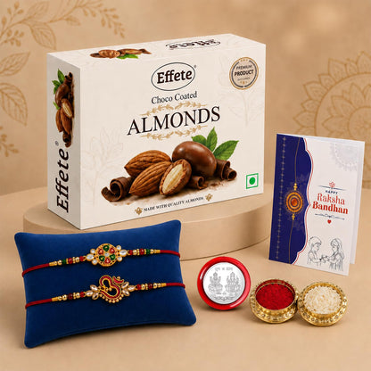 Rakhi for Brother with Chocolate Almonds 32gm - Rakshabandhan Gift Set, Pack of 6