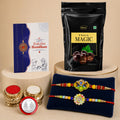 Raksha Bandhan Gift Combo – Trishul Spiral Rakhi with Chocolates