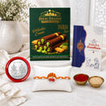 Rakhi Gift Combo – Multicolor Rakhi with Wafer Rolls & Puja Kit