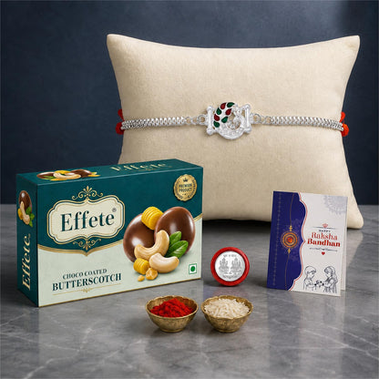 Peacock Rakhi for Brother with Chocolate 32gm - Rakshabandhan Gift Set, Pack of 5