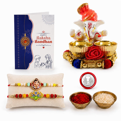 Little Ganesha, peacock Multicolor Rakhi for Brother & Bhaiya | Pack of 6