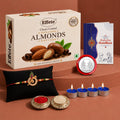 Designer Rakhi for Brother with Choco Almonds 32gm, Roli Tikka & Card | Pack of 6