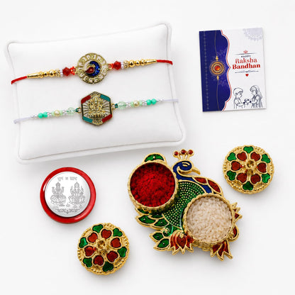 Peacock, Ganesha Multicolor Rakhi for Brother & Bhaiya with Peacock | Pack of 6
