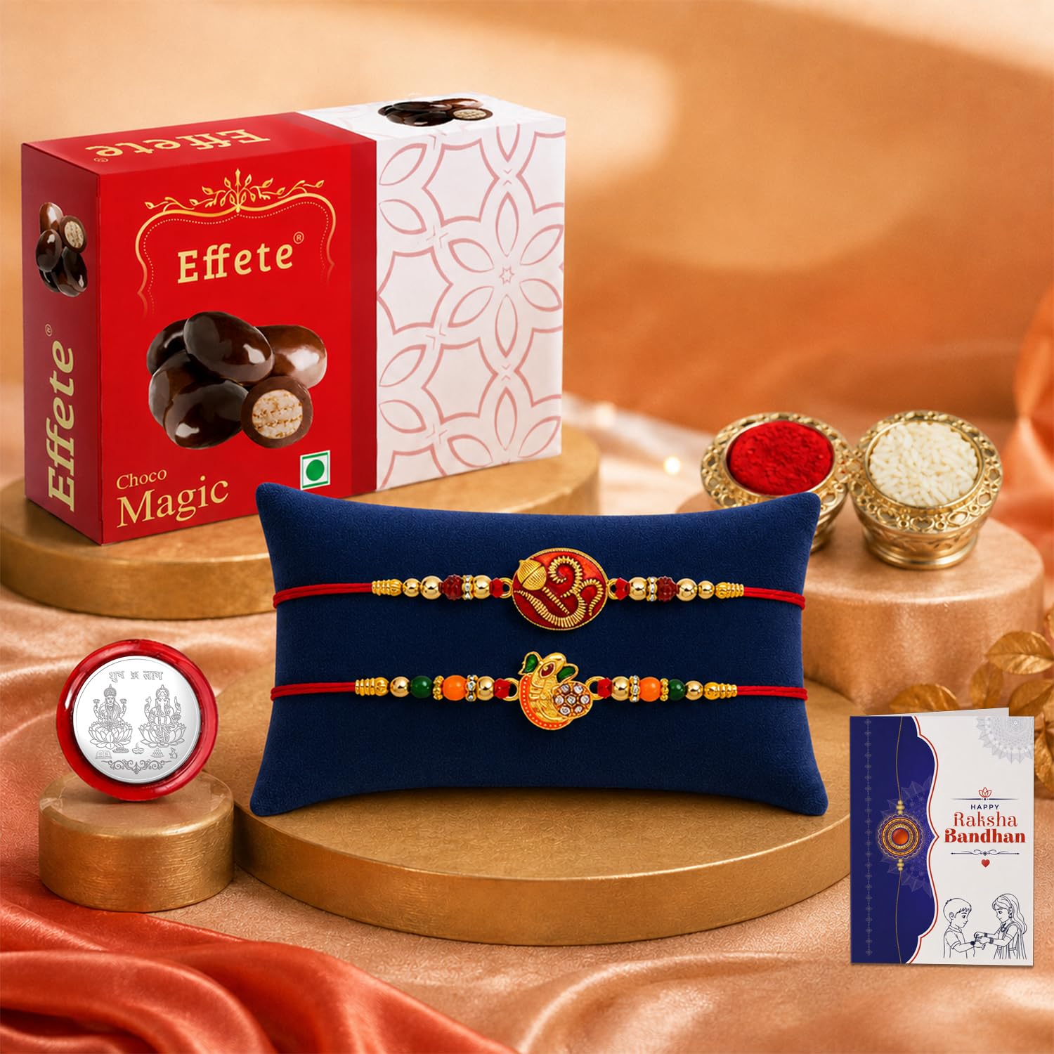 Rakhi for Brother with Chocolate Magic 32gm - Raksha Bandhan Gift Set, Pack of 6