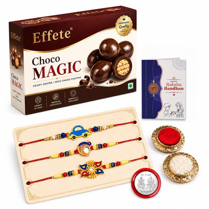 Kids Rakhi for Brother with Chocolate 96gm - Raksha Bandhan Gift, Pack of 7