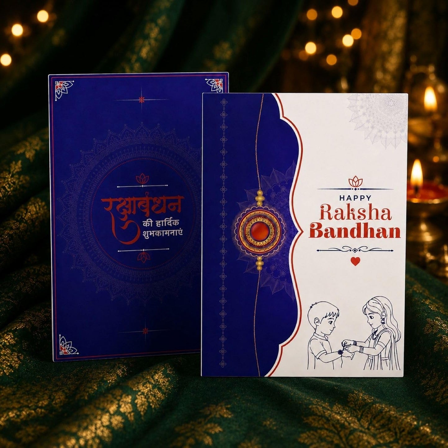 Ganesha Beads Rakhi for Brother with Tilak Set, Pooja Coin & Card, Rakhi Set (V9)
