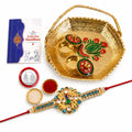 Bird Multicolor Rakhi for Brother & Bhaiya with Basket-Topli Pooja | Pack of 5