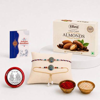 Rakhi for Brother with Chocolate Almonds 32gm - Rakshabandhan Gift Set, Pack of 5