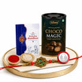 Octagon Shape Rakhi for Brother with Chocolate Magic 96gm, Coin & Card, Pack of 5