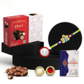 Festive Style Rakhi for Brother with Chocolate Magic 32gm, Coin & Card, Pack of 5