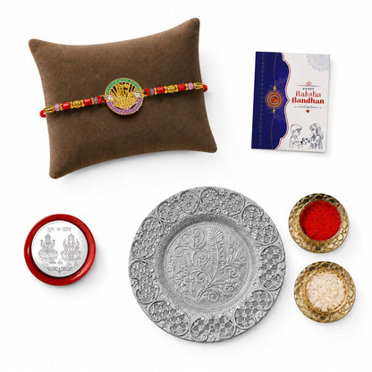 Mera Bhaiya Multicolor Rakhi for Brother & Bhaiya with Pooja Thali | Pack of 5