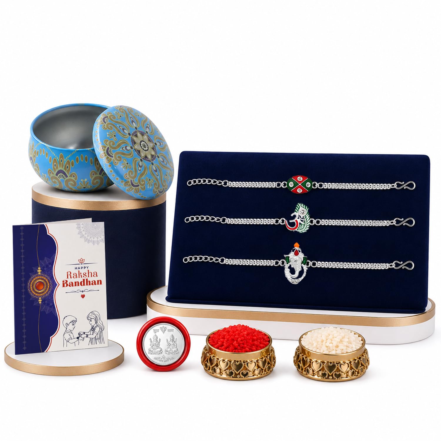 Designer Charming Multicolor Rakhi Combo for Brother Bhaiya Bhai | Pack of 7