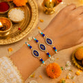 Designer Elegant Handcrafted Rakhi for Brother with Roli Tikka & Card - Pack of 3