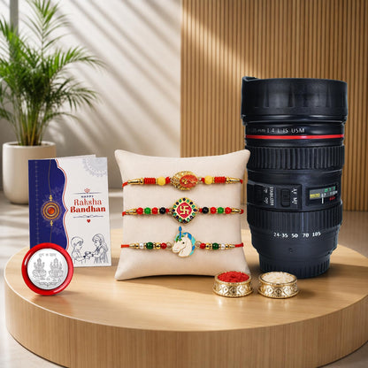 Bhai Rakhi for Brother with Coffee Mug - Raksha Bandhan Gift Set, Pack of 7