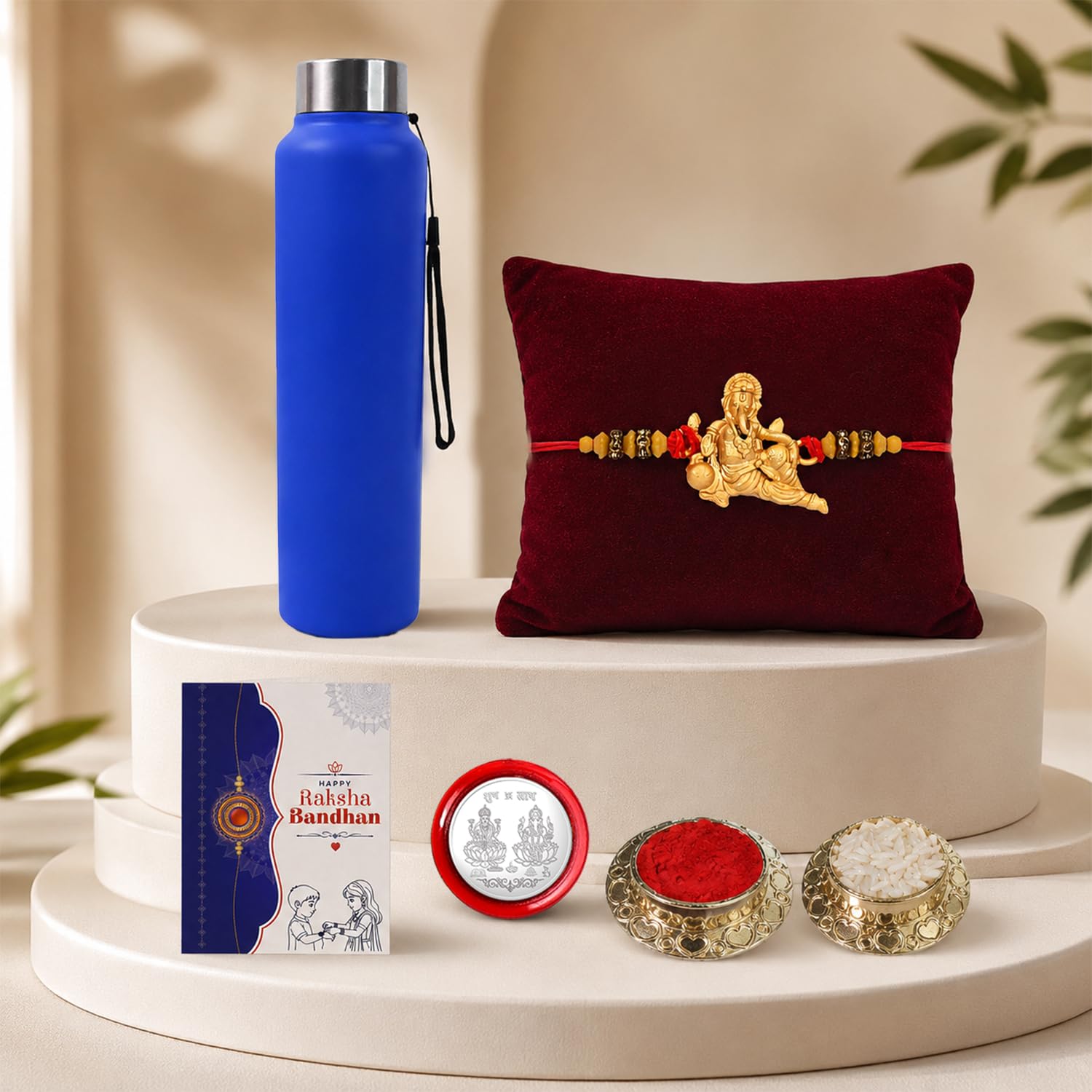Ganesha Multicolor Rakhi for Brother & Bhaiya with Stainless Steel | Pack of 5