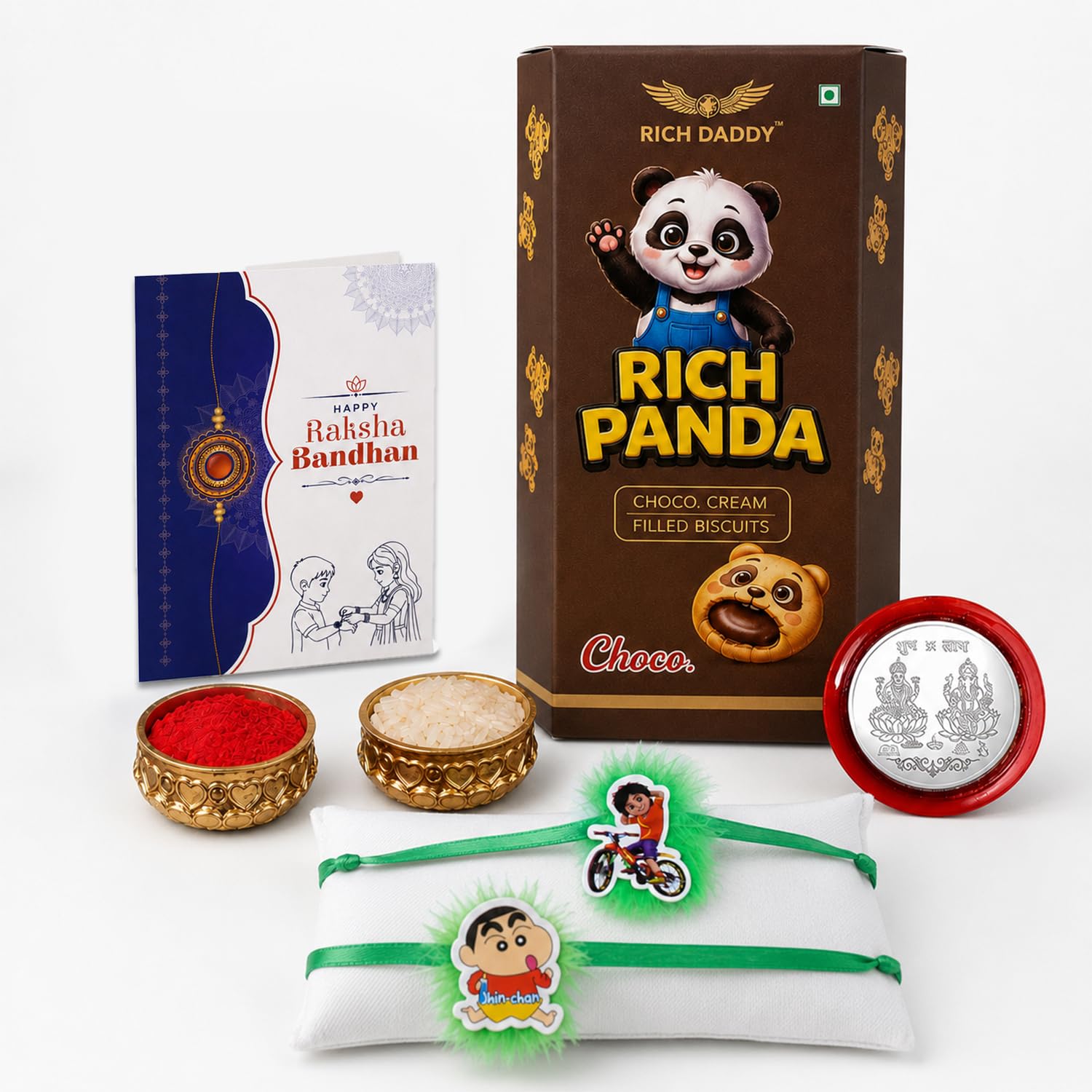 Kids Cycle Rider with Rakhi for Brother with Choco Cream Biscuit 60gm, Pack of 6