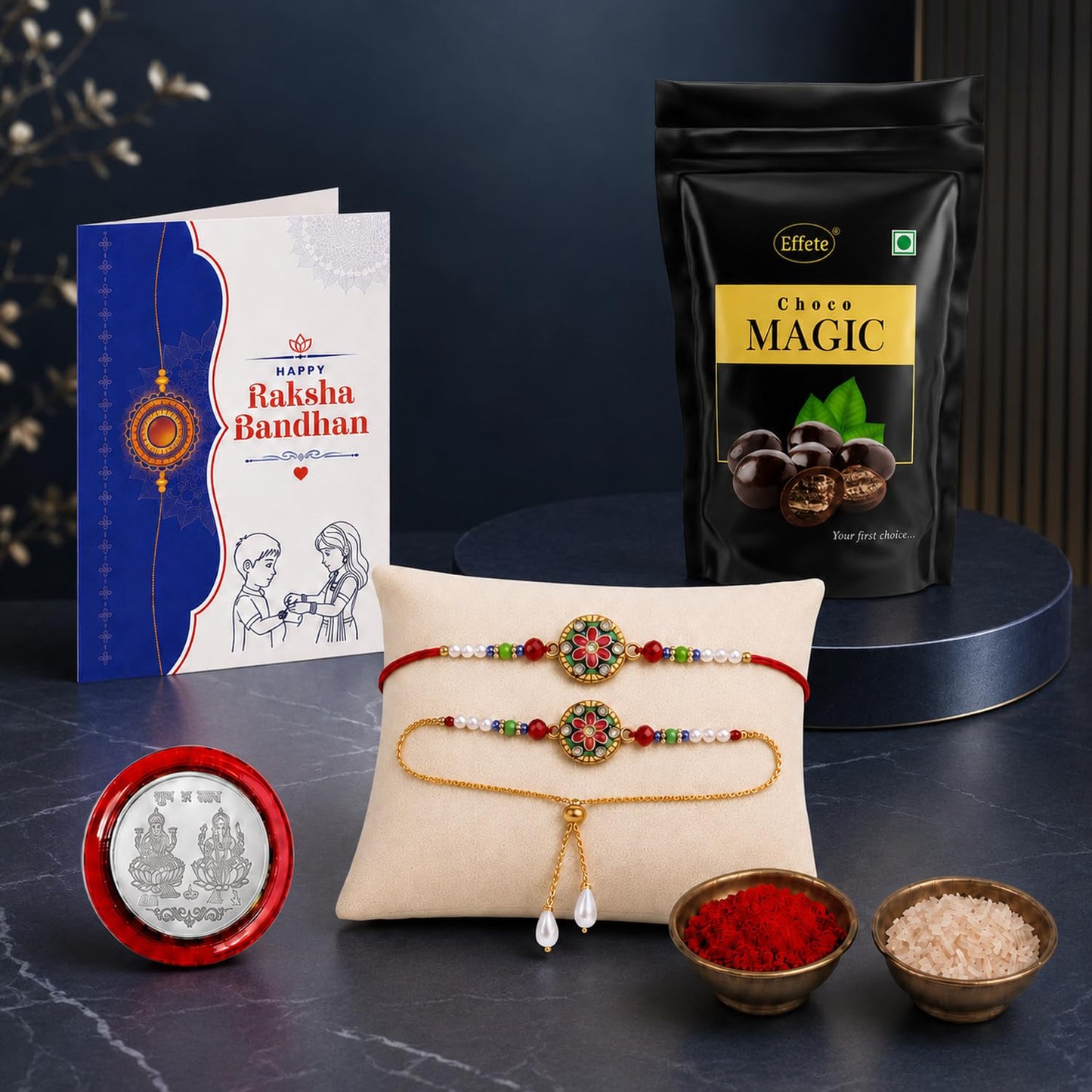 Rakhi for Brother with Chocolate Magic - Rakshabandhan Gift Set, Pack of 5