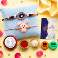 Multicolor Rakhi Combo Evil Eye, Bunny Charm with Multicolour | Pack of 7