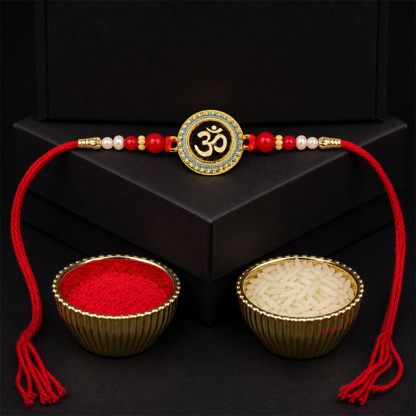 Rakhi for Brother with Peacock Pooja Thali - Rakshabandhan Gift Set, Pack of 7