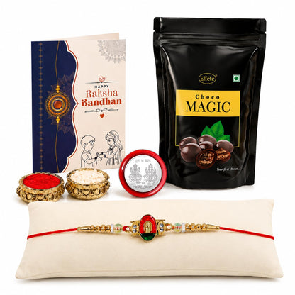 Shivling Rakhi for Brother with Choco Magic Pouch, Roli Tikka & Card, Pack of 5