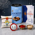 Fast Food Rakhi for Brother with Choco Dryfruits 96gm, Coin & Card, Pack of 7