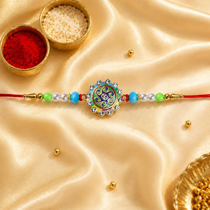 Rakhi for Brother with Art Pooja Thali - Raksha Bandhan Gift Set, Pack of 7