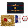 Ganesha Rakhi for Brother with Pooja Thali, Roli Tikka & Card, Pack of 7 | Trendy