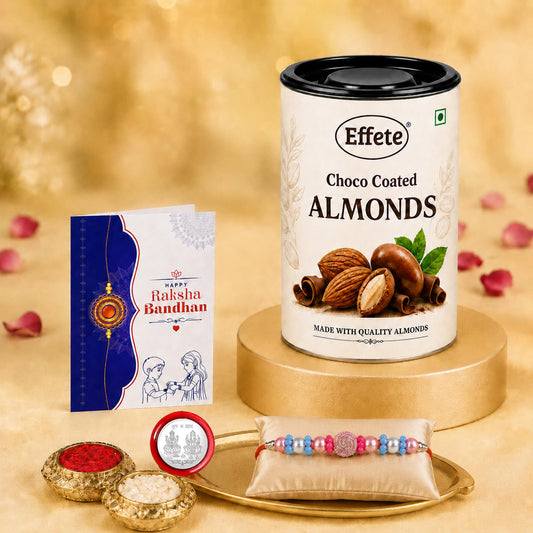 Rakhi with Chocolate for Brother – Beads Raksha Bandhan Combo Gift Set (Pack of 5)