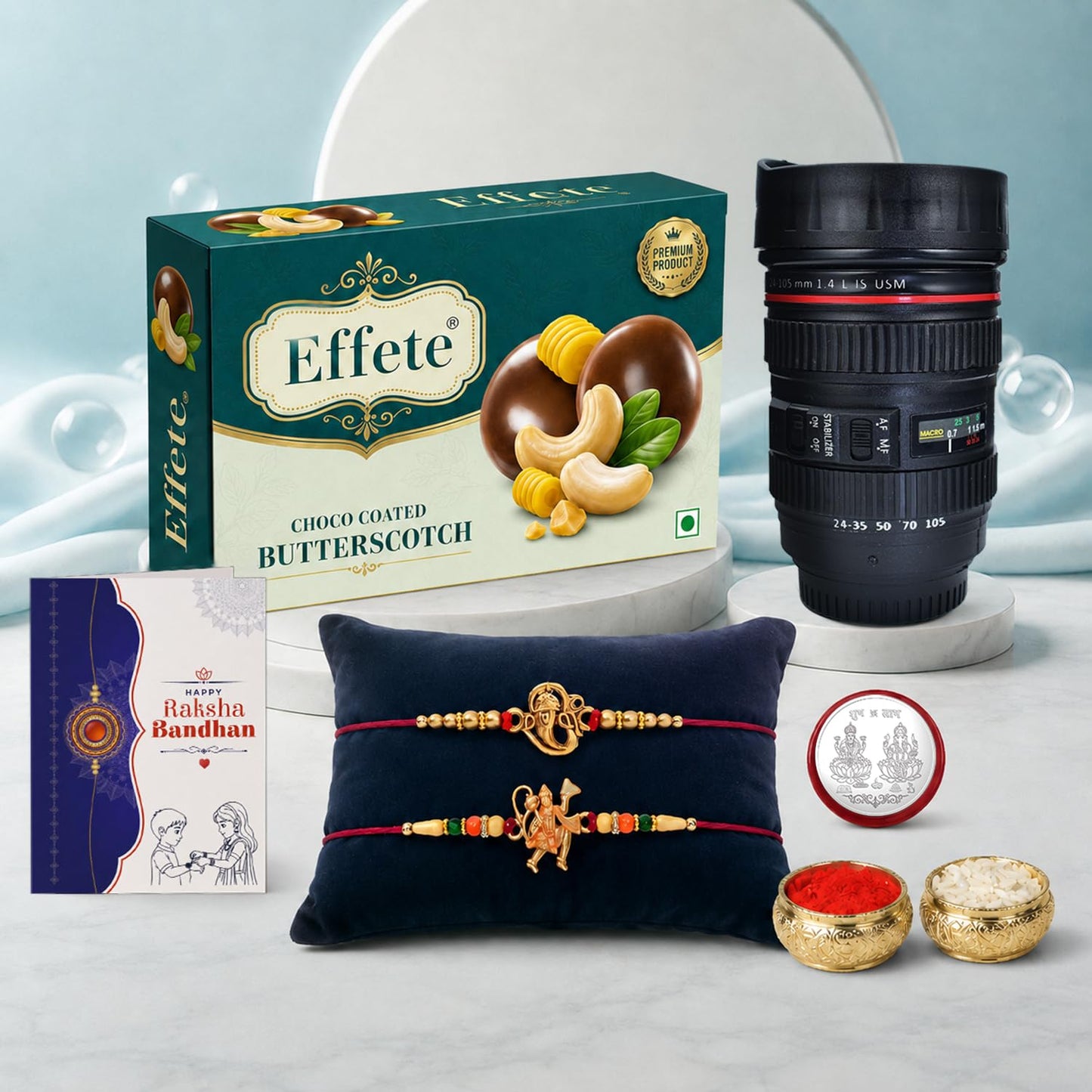 Rakhi for Brother with Chocolate & Coffee Mug - Rakshabandhan Gift Set, Pack of 7