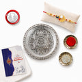 PEacock Multicolor Rakhi for Brother & Bhaiya with Silver Color Pooja | Pack of 5