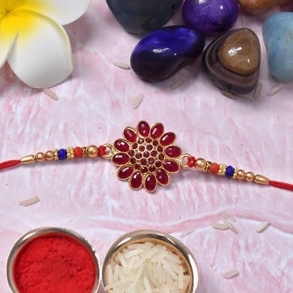 Flower, Round Multicolor Rakhi for Brother & Bhaiya with Turtle shape | Pack of 7