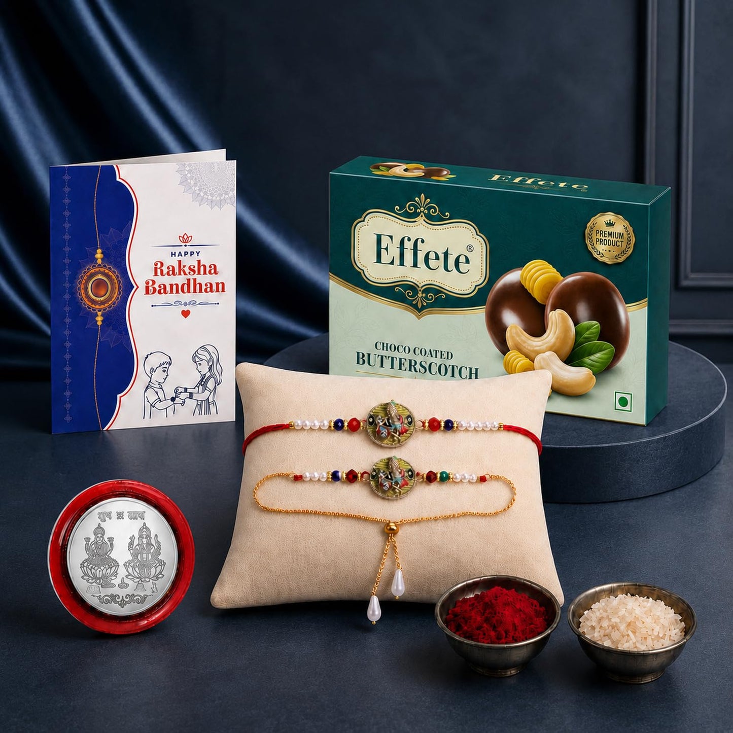 Rakhi for Brother with Chocolate 32gm - Rakshabandhan Gift Set, Pack of 5