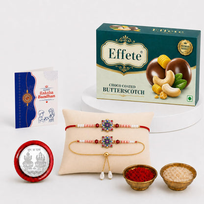 Rakhi for Brother with Butter Scotch 32gm - Raksha Bandhan Gift Set, Pack of 5