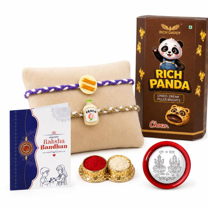 Sweet Rakhi for Brother with Biscuit 60gm - Raksha Bandhan Gift Set, Pack of 6