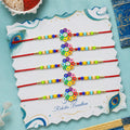 Designer Elegant Rakhi for Brother with Roli Tikka & Card, Pack of 5 | Trendy