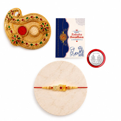OM Damru Multicolor Rakhi for Brother & Bhaiya with Art Design Pooja | Pack of 5