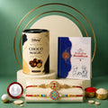 Kundan Rakhi for Brother with Chocolate Magic 96gm, Roli Tikka & Card, Pack of 6
