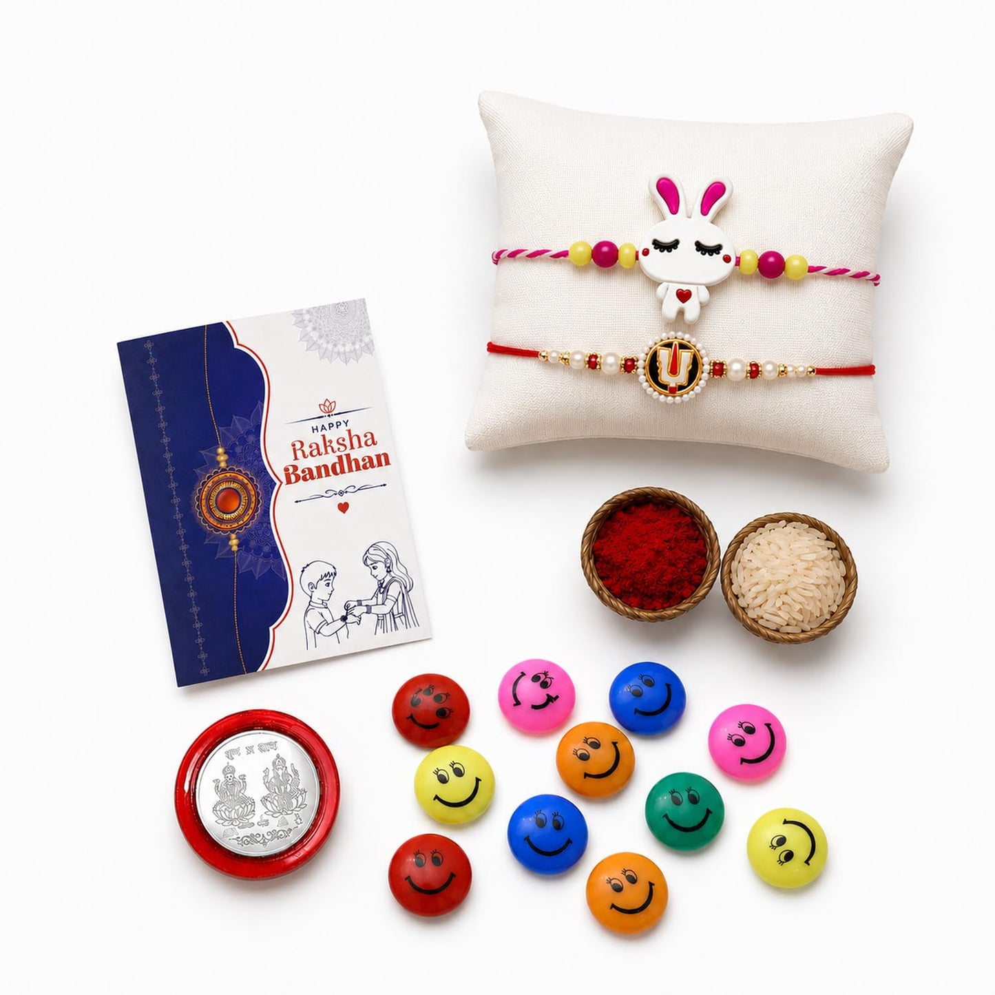 Balaji Symbol, Kids Multicolor Rakhi for Brother & Bhaiya | Pack of 6