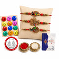 Peacock, Mahadev, Peacock Multicolor Rakhi for Brother & Bhaiya | Pack of 7