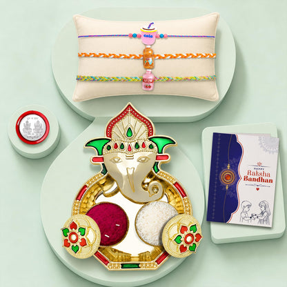 Kids, Food Multicolor Rakhi for Brother & Bhaiya with Shri Ganesh | Pack of 7