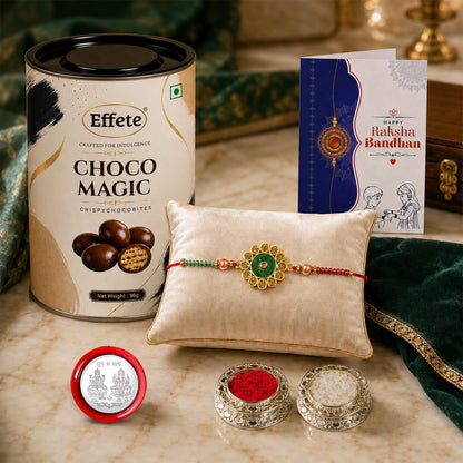 Rakhi with Chocolate for Brother – Flower Raksha Bandhan Combo Gift Set (Pack of 5)