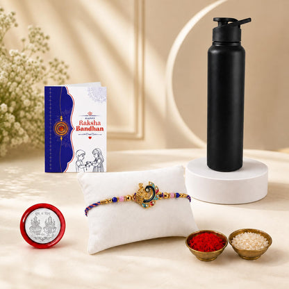 Peacock Multicolor Rakhi for Brother & Bhaiya with Sports Water | Pack of 5