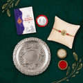 Raksha Bandhan Combo – Multicolor Kundan Rakhi & Pooja Thali