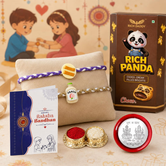 Sweet Rakhi for Brother with Biscuit 60gm - Raksha Bandhan Gift Set, Pack of 6