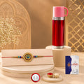 Round Rakhi for Brother with Travel Mug 500ml - Rakshabandhan Gift Set, Pack of 5