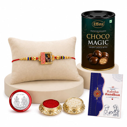 Rakhi with Chocolate for Brother – Radha Krishna Raksha Bandhan Combo (Pack of 5)
