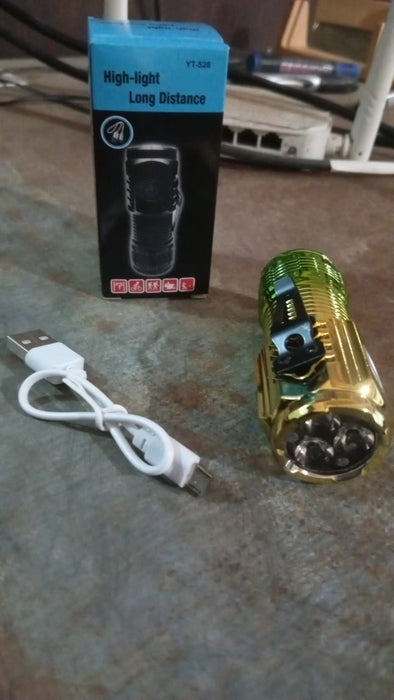 USB Chargeable Mini 3 LED Flashlight / Torch Light (1 Pc)