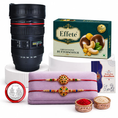 Rakhi for Brother with Chocolate & Coffee Mug - Rakshabandhan Gift Set, Pack of 7