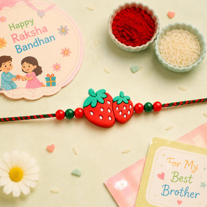 Fruit, Kids Multicolor Rakhi for Brother & Bhaiya with Peacock Shape | Pack of 7